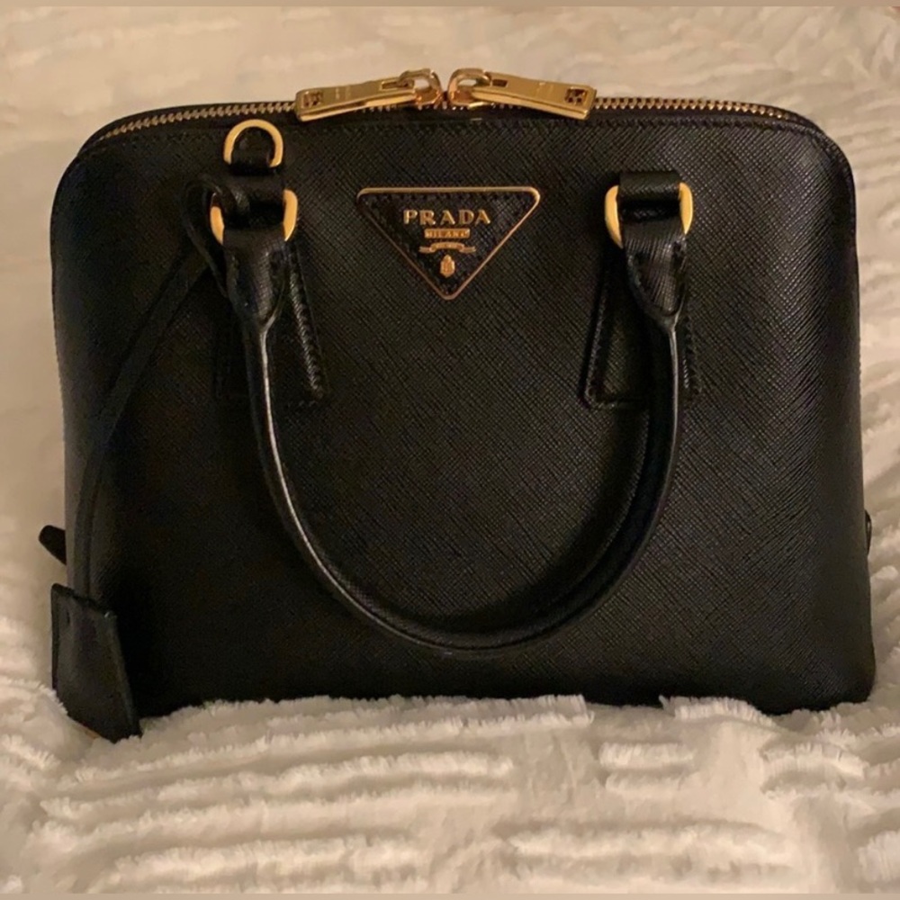 Prada Saffiano Lux, Small with Extra Strap